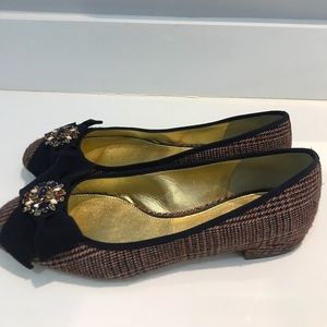 J. crew navy blue embellished flats, size 6.5